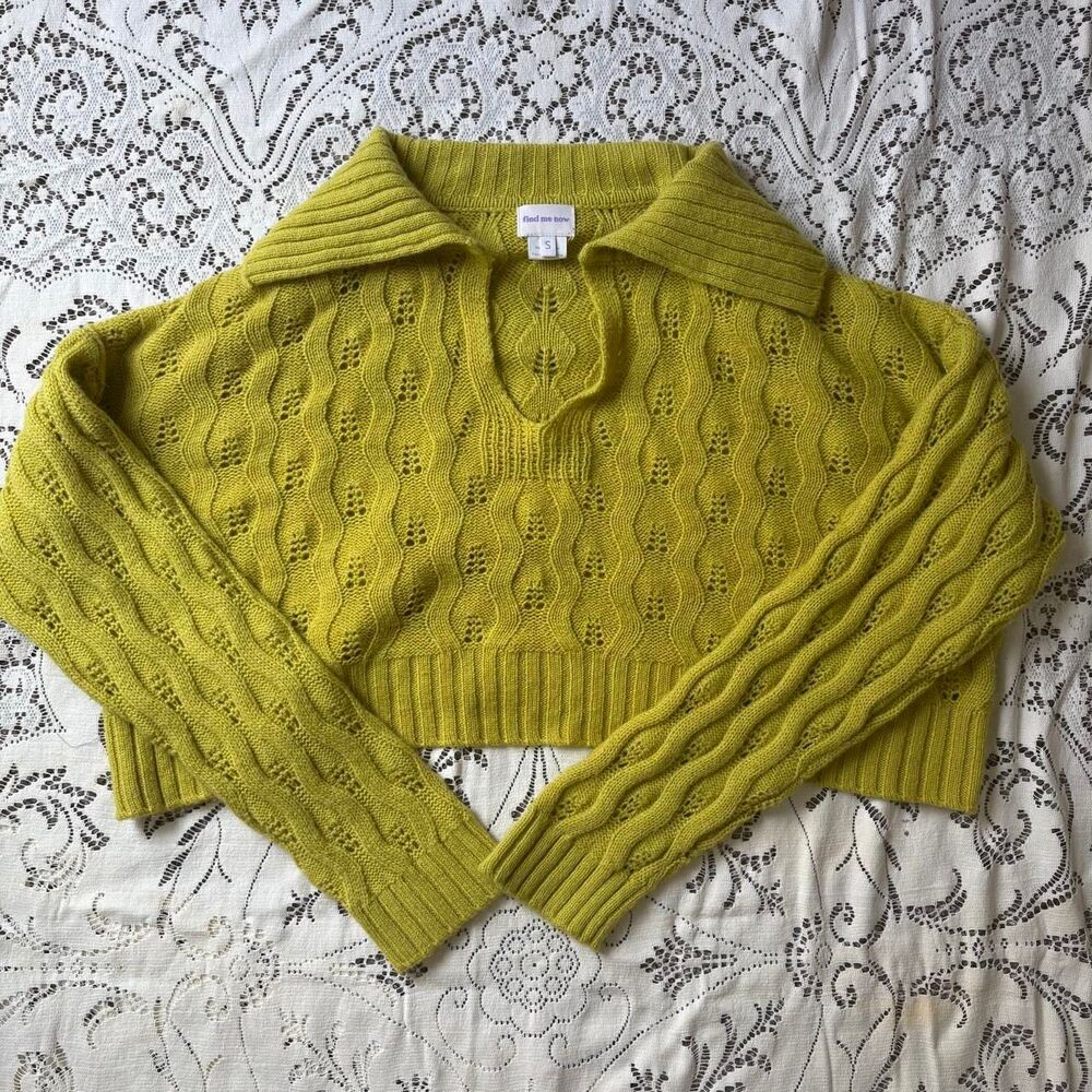 Find-me-now Women's Green and Yellow Jumper